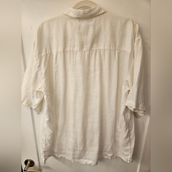 NWOT - Linen Bruno White Button Down Camp Shirt - Size XL - Picture 4 of 8